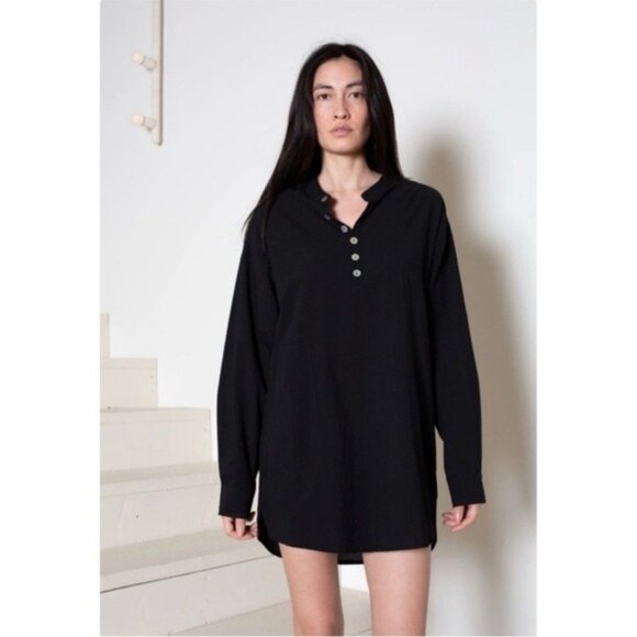 Natalie Martin Après Swim Shirt | Black Cotton | XS | New With Tags - Picture 1 of 4